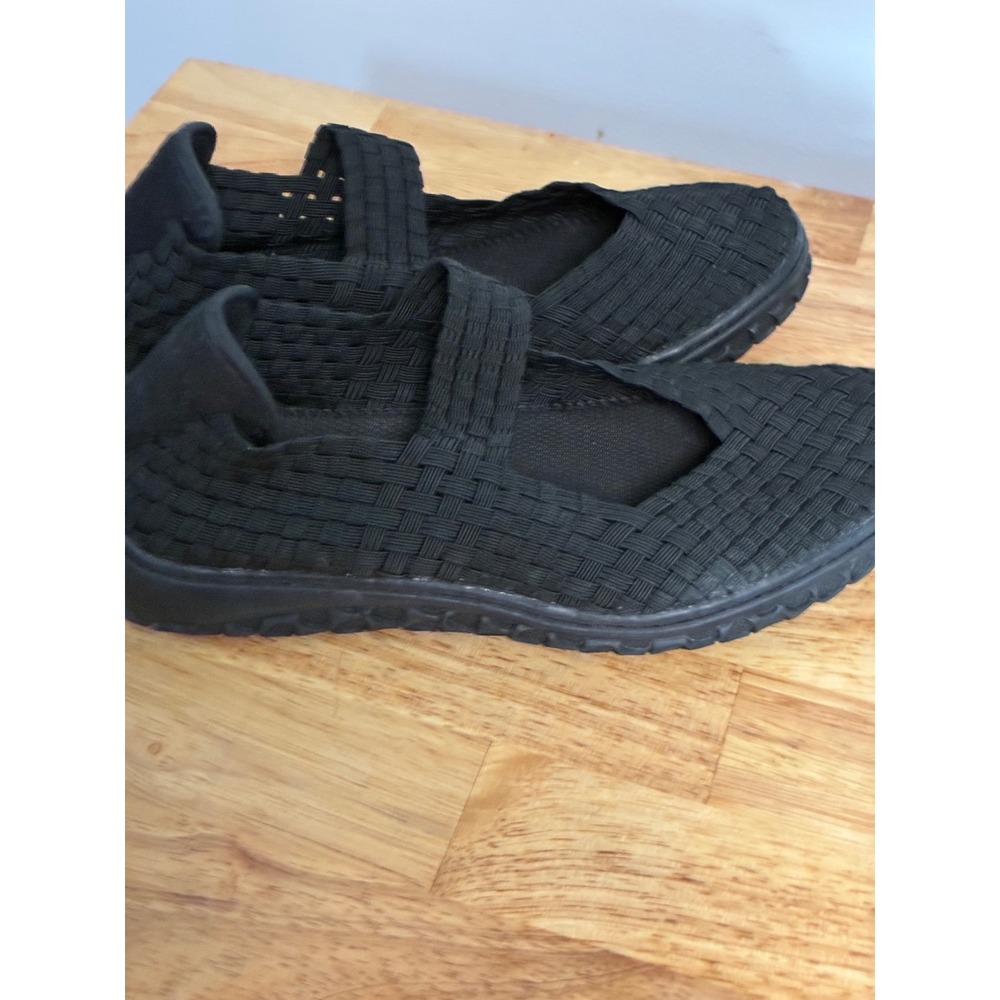 Corkys Liz Black Woven Elastic Mary Jane Flats Shoes Womens 7 Y2K